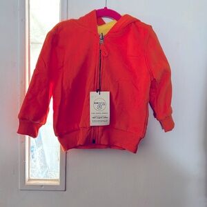 Zipper hoodie, reversible, orange, and yellow bin 6